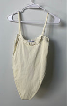 Load image into Gallery viewer, Zara Womens Beige Ribbed Trim Sleeveless One-Piece Bodysuit Size XS
