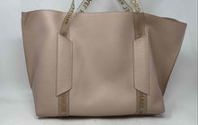 Load image into Gallery viewer, Michael Kors Womens Peach Leather Clear Logo Straps Double Handle Tote Bag

