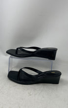 Load image into Gallery viewer, Zara Womens Black Square Toe Wedge Heel Slip-On Slide Sandals Size EU 40

