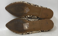 Load image into Gallery viewer, Express Womens Brown White Snakeskin Print Flat Penny Loafer Shoes Size 6
