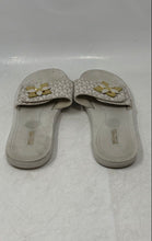 Load image into Gallery viewer, Michael Kors Womens White Signature Print Slip-On Slide Sandals Size 8M
