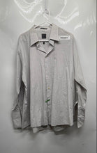Load image into Gallery viewer, Calvin Klein Mens White Beige Striped Print Long Sleeve Dress Shirt Size XL
