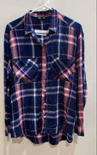 Load image into Gallery viewer, Express Womens Multicolor Plaid Long Sleeve Collared Pockets Button-Up Shirt M

