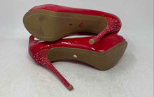 Load image into Gallery viewer, Thalia Sodi Womens Libbie Red Peep Toe Ankle Strap Platform Heels Size 8M
