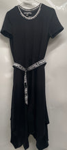 Load image into Gallery viewer, Karl Lagerfeld Womens Black Short Sleeve Belted Fit &amp; Flare Dress Size S

