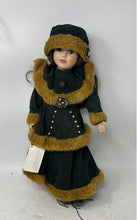Load image into Gallery viewer, The Anastasia Collection Porcelain Doll In Removable Yellow Green Dress With Tag
