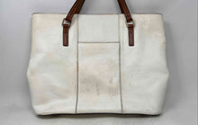 Load image into Gallery viewer, Dooney &amp; Bourke Womens Lexington White Brown Pebble Grain Leather Tote Handbag
