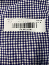 Load image into Gallery viewer, Ralph Lauren Mens Blue White Gingham Regular Fit Collared Button-Up Shirt Size M
