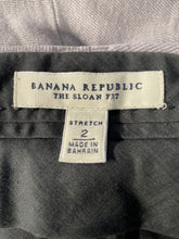 Load image into Gallery viewer, Banana Republic Womens Gray Flat Front The Sloan Fit Stretch Dress Pants Size 2
