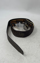 Load image into Gallery viewer, Michael Kors Mens Brown Signature Print Adjustable Buckle Dress Belt Size M/L
