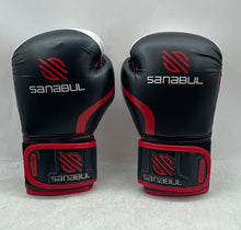 Load image into Gallery viewer, Sanabul Essential Mens Black Red Gel Boxing Gloves And Accessories 4 Pcs
