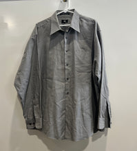 Load image into Gallery viewer, Calvin Klein Mens Gray Cotton Long Sleeve Spread Collar Dress Shirt Size 17 1/2
