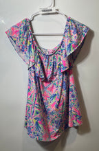 Load image into Gallery viewer, Lilly Pulitzer Womens Multicolor Printed La Fortuna Ruffle Blouse Top Size M

