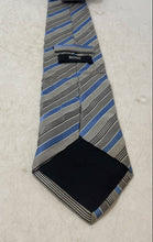 Load image into Gallery viewer, Hugo Boss Mens Multicolor Striped Silk Keeper Loop Adjustable Pointed Tie
