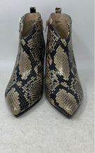 Load image into Gallery viewer, Marc Fisher Womens Retta Beige Black Animal Print Leather Ankle Booties Size 8M
