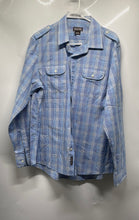 Load image into Gallery viewer, Michael Kors Mens Blue Plaid Long Sleeve Collared Button-Up Shirt Size Large
