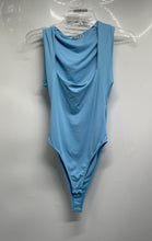 Load image into Gallery viewer, Zara Womens Blue Square Neck Sleeveless Stretch Bodysuit Blouse Top Size Small
