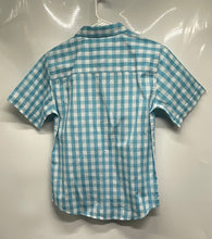 Load image into Gallery viewer, Nautica Boys Blue White Short Sleeve Button-Up Shirt Size Medium
