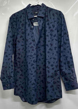 Load image into Gallery viewer, Hugo Boss Mens Blue Printed Slim Fit Collared Long Sleeve Dress Shirt Size 16
