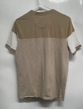Load image into Gallery viewer, DKNY Mens Khaki Off-White Striped Short Sleeve Crew Neck Pullover T-Shirt Size S
