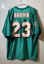Load image into Gallery viewer, NFL Team Apparel Mens Green Miami Dolphins Ronnie Brown #23 Jersey Size Large
