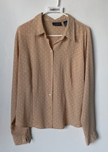 Load image into Gallery viewer, Liz Claiborne Lizsport Womens Khaki Polka Dots Long Sleeve Button-Up Shirt Sz XL
