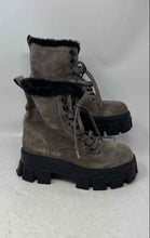 Load image into Gallery viewer, Marc Fisher Womens Happier Gray Black Suede Round Toe Lace-Up Combat Boots Sz 6M
