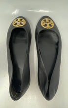 Load image into Gallery viewer, Authentic Tory Burch Womens Black Leather Slip-On Ballet Flats Size 8M Damaged
