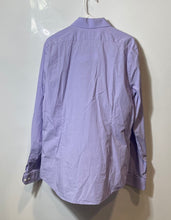 Load image into Gallery viewer, Express 1MX Mens Purple Fitted Long Sleeve Collared Dress Shirt Size Large
