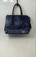 Load image into Gallery viewer, Fiore Womens Blue Black Leather Bottom Studs Top Handle Satchel Bag
