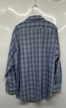 Load image into Gallery viewer, Michael Kors Mens Blue White Plaid Long Sleeve Non-Iron Dress Shirt Size 17

