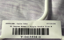 Load image into Gallery viewer, 90 Degree Womens Purple Long Sleeve Pockets Pullover Hoodie Size M With Tag
