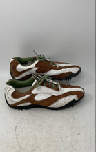 Load image into Gallery viewer, FootJoy Womens 97114 White Brown LoPro Collection Golf Spikes Shoes Size 9M
