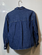 Load image into Gallery viewer, Gap Womens Blue Denim Long Sleeve Collared Pullover Blouse Top Size Small
