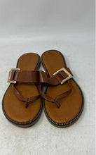 Load image into Gallery viewer, Toscanella Womens Brown Leather Open Toe Slip-On Thong Sandals Size 10
