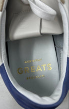 Load image into Gallery viewer, Greats Womens Brooklyn White Blue Leather Lace-Up Low Top Sneaker Shoes Size 8
