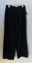 Load image into Gallery viewer, Elie Tahari Womens Black Pleated Belted Wide Leg Trousers Pants Size 8
