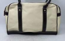 Load image into Gallery viewer, Estee Lauder Womens Beige Brown Canvas Faux Leather Trim Tote Bag With Wallet
