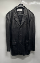 Load image into Gallery viewer, Jones New York Mens Black Leather Pockets Long Sleeve Button Front Jacket Sz 44L
