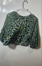Load image into Gallery viewer, Zara Womens Multicolor Floral Print Balloon Sleeve Cropped Blouse Top Size Small
