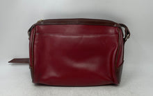 Load image into Gallery viewer, Liz Claiborne Womens Brown Red Pebbled Leather Zip Top Lined Crossbody Bag
