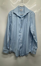 Load image into Gallery viewer, Calvin Klein Mens Light Blue Slim Fit Stretch Non-Iron Dress Shirt Size 16

