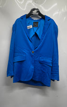 Load image into Gallery viewer, MNG Womens Blue Notch Lapel Single-Breasted One-Button Blazer Jacket Size S

