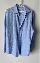Load image into Gallery viewer, Banana Republic Mens Blue Printed Cotton Long Sleeve Collared Dress Shirt Size L

