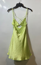 Load image into Gallery viewer, Zara Womens Green Satin Sleeveless Pullover Mini Dress Size Small
