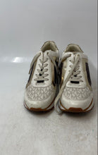 Load image into Gallery viewer, Michael Kors Womens Beige Brown Gold Signature Print Lace-Up Sneaker Shoes Sz 7
