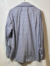Load image into Gallery viewer, Tommy Hilfiger Mens White Blue Plaid Thflex Supima Stretch Dress Shirt Size 15.5
