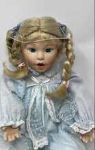 Load image into Gallery viewer, Vintage Collectible Braided Blonde Hair And Blue Eyes Porcelain Girl Doll
