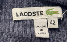 Load image into Gallery viewer, Lacoste Womens Blue Gray Colorblock Knitted Turtleneck Sweater Dress Size 42
