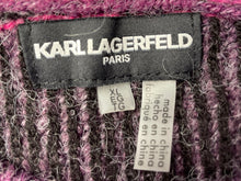 Load image into Gallery viewer, Karl Lagerfeld Womens Pink Black Striped Long Sleeve Pullover Sweater Size XL
